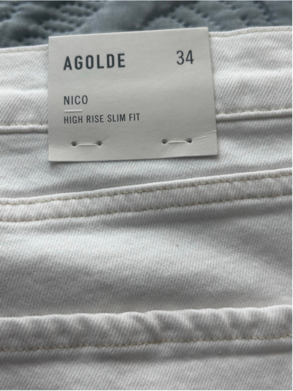 AGOLDE Nico High Rise Slim Crop Jeans White Button Fly Size 34 NWT - Picture 7 of 10